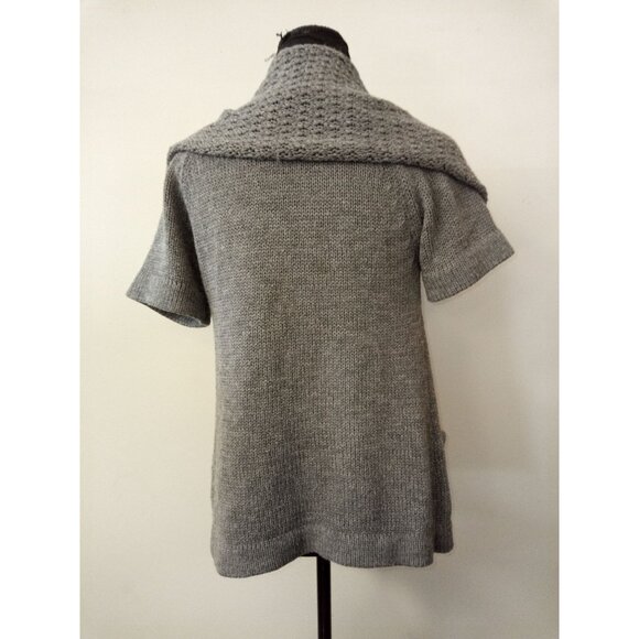 Currants Grey Knit Short Sleeve Cardigan Size Small - Picture 3 of 6